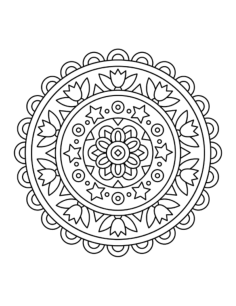 Flower Easy Mandala Tulips Stars Coloring Pdf, Free Vectors File